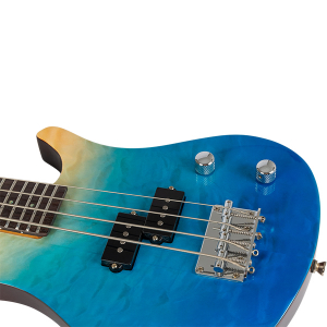 Flight Mini Bass Ukulele Solid Body Transparent Blue