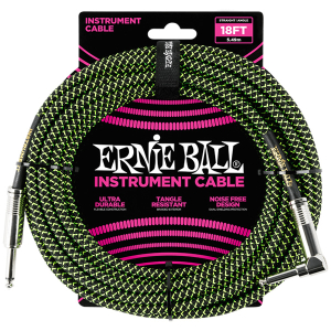 Nástrojový kábel Ernie Ball 6082 Black/Green 5,5m